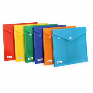 Globe  Pvc Document Wallets - Red/Yellow/Green/Blue/Orange/Cyan
